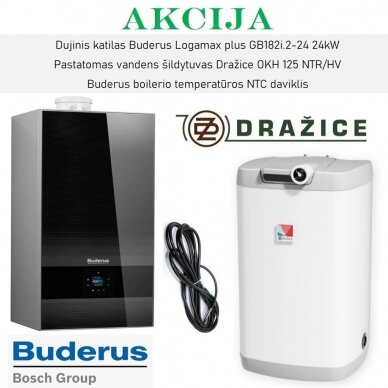 Akcijinis Buderus GB182i.2 24kW ir Dražice šildymo įrangos komplektas