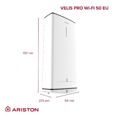 Ariston vandens šildytuvas VELIS PRO WiFi 50 EU 45 l. 3