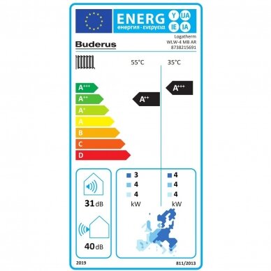 Buderus oras-vanduo šilumos siurblys Logatherm WLW-4 MB AR 3,9kW 3