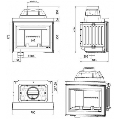 Chazelles židinio ugniakuras HP700 L 2