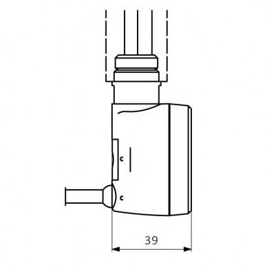 Elektrinis tenas Terma MOA 300W, juodas, su pasl. laidu 1