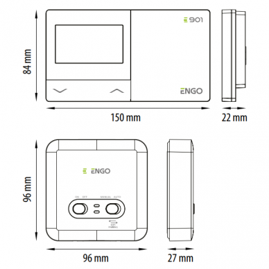 ENGO E901RF programeeritav, juhtmevaba termostaat 2