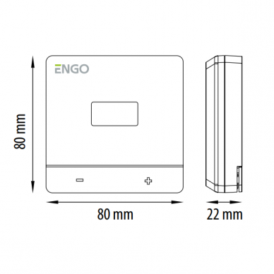 ENGO EASYBATW Juhtmepõhine, pinnapealne termostaat, patareipõhine 1
