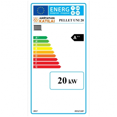 Granulinis katilas 5 klasės Pellet Uni 20kW 2