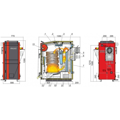 Cietā kurināmā katls Kalvis K-2-20N 1