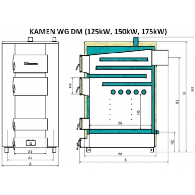 Kamen kieto kuro katilas WG DM 125kW 1