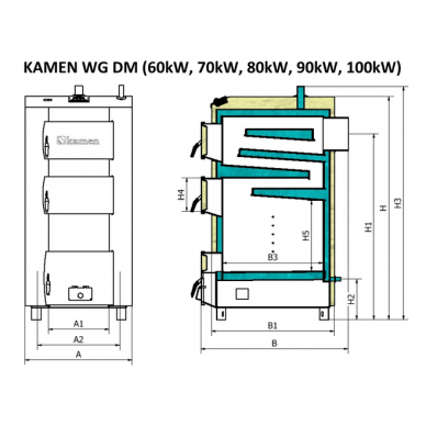 Kamen kieto kuro katilas WG DM 70kW 1