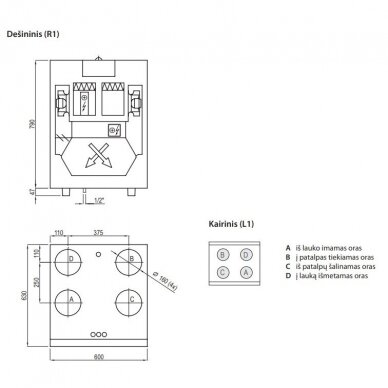 Komfovent rekuperatorius Domekt CF 200 V C6M 2