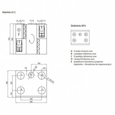 Komfovent rekuperatorius Domekt R 450 V C6M 2