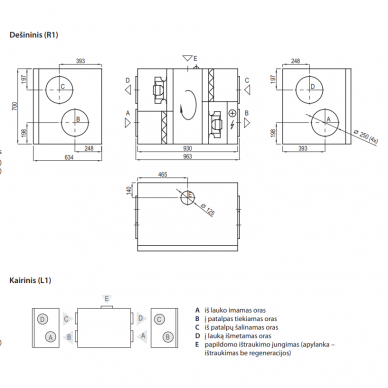 Komfovent rekuperatorius Domekt R 700 H C6M 3