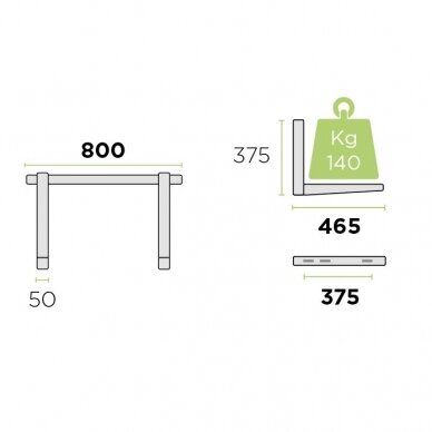 Lauko bloko sieninis laikiklis MS253, iki 140 kg 1