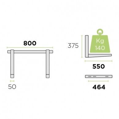 Lauko bloko sieninis laikiklis MS257, iki 140 kg 1