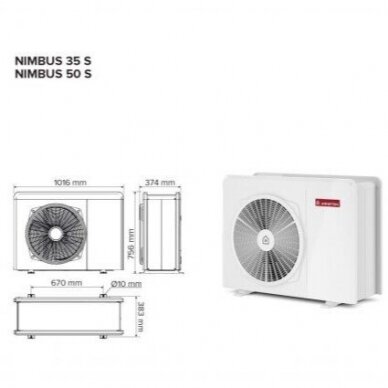 Šilumos siurblys oras-vanduo Ariston Nimbus Compact 50 S Net 7,57 kW R32 2